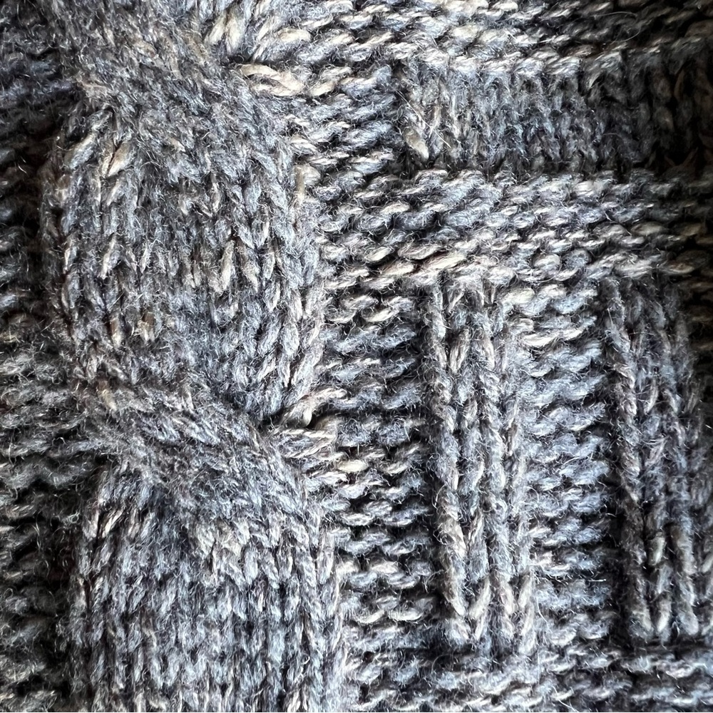 NSF High Neck Sweater XL Button Cable Knit Wool Linen Cotton Cashmere Pullover - Picture 10 of 11